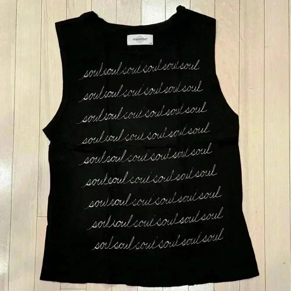 Soulcycle script writing tank top